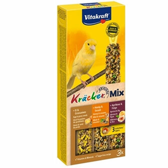 VITAKRAFT KANARIE KRACKER HONING/FRUIT/EI 3 IN 1