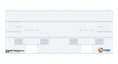 Voorfront 100x40cm (2 Deuren + 2 draaideuren +4 kleppen)