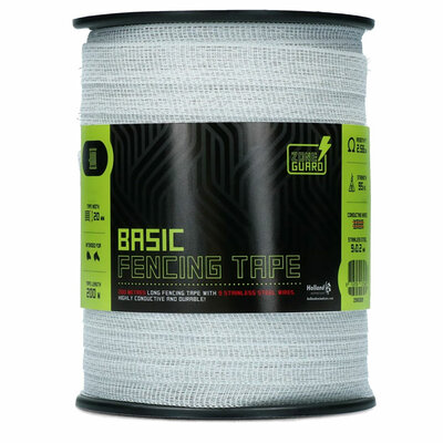 ZoneGuard 20 mm Basic afrasteringslint wit 200 m (9 draden)