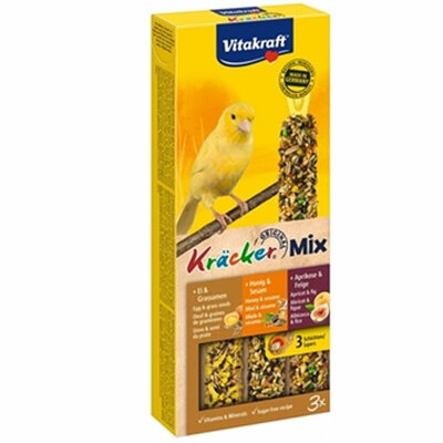 VITAKRAFT KANARIE KRACKER HONING/FRUIT/EI 3 IN 1